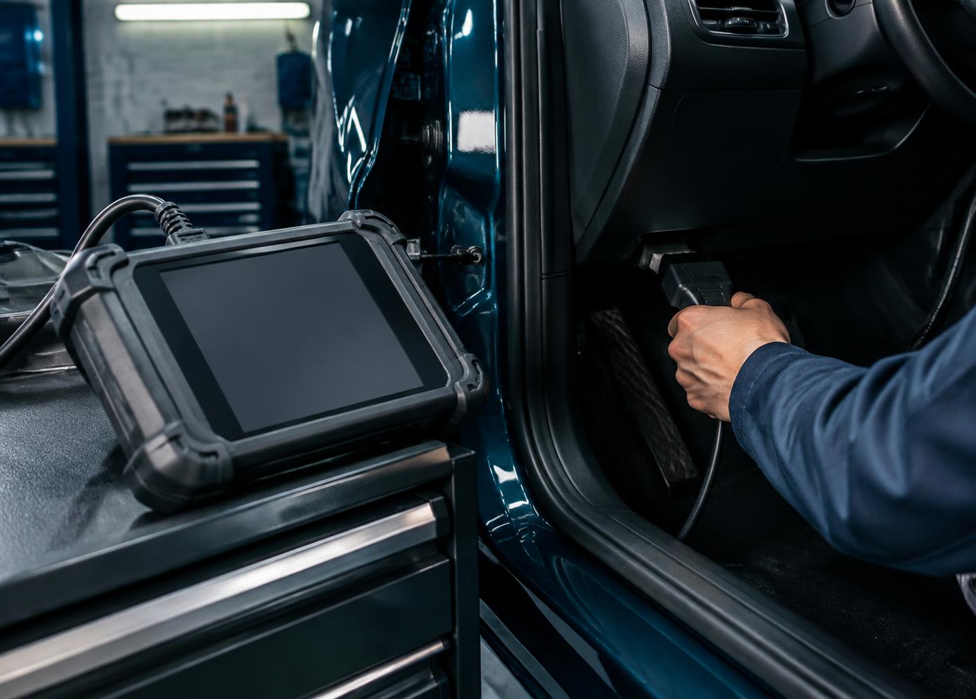 Diagnostic equipment connected to an everyday vehicle